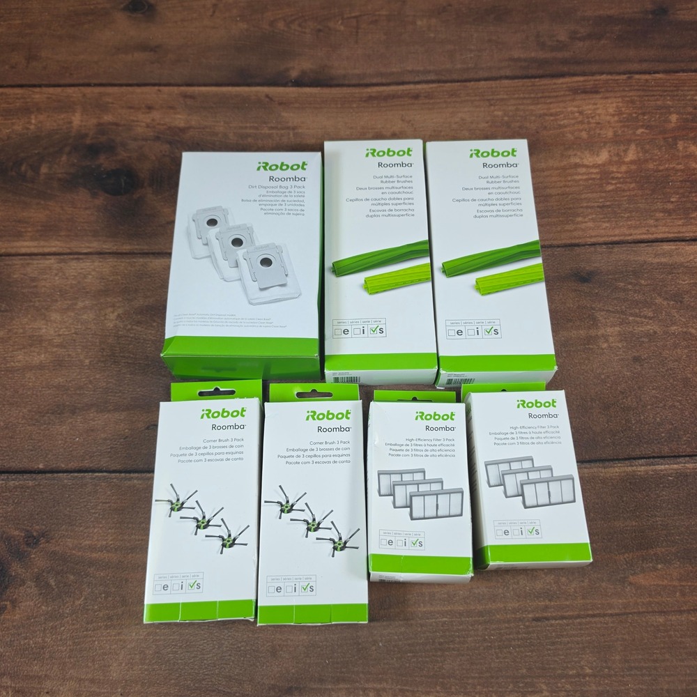 iRobot Roomba s Series Replenishment Kit White/Green New Filters Brushes Bags